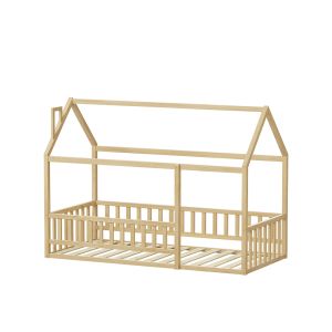 Детско легло с парапети Houser HM706.01 T.montessori масивна борова дървесина в натурален цвят - 190X90СМ.