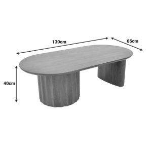 Дизайнерска холна маса Flute Bold масив мангово дърво венге 130x65x40Eκ