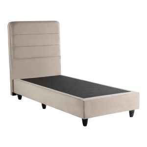 Единично легло Linteda кремаво кадифе 90x200см