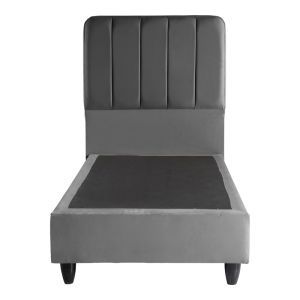 Единично легло Lunda антрацит кадифе 90x200см