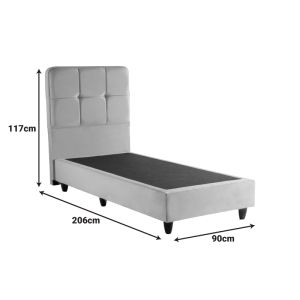 Единично легло Punto кремаво кадифе 90x200см