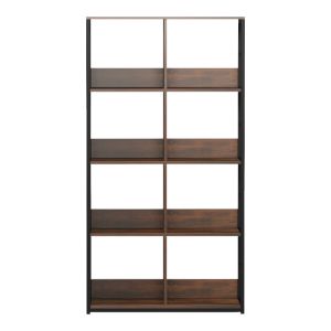 Етажерка за книги Bocklet, рустик, кафяво-черна, метална, 80x33x149 см