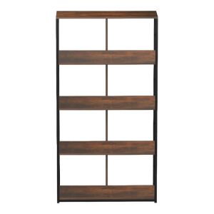 Етажерка за книги Bocklet, рустик, кафяво-черна, метална, 80x33x149 см