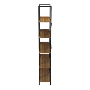 Етажерка за книги Varous орех-черен метал 120x28x180см
