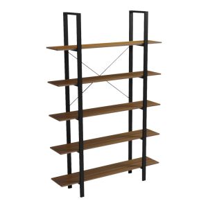 Етажерка за книги Varous орех-черен метал 120x28x180см