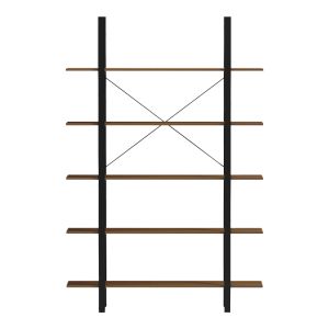 Етажерка за книги Varous орех-черен метал 120x28x180см
