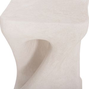 Квадратна табуретка Santorini HM18337 полирезин - черно бял 30X30X45ВСМ.
