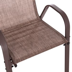 Garden dining set 6 pieces Bravo HM11543.02 dining table - umbrella - 4 chairs -- brown color