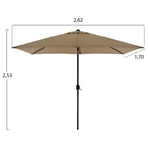 Garden dining set 6 pieces Bravo HM11543.02 dining table - umbrella - 4 chairs -- brown color