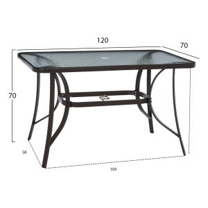 Garden dining set 6 pieces Bravo HM11543.02 dining table - umbrella - 4 chairs -- brown color