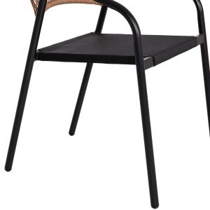 Garden dining set of 5 pieces Adam HM10727.03 metal chairs and table 110X60 cm. black
