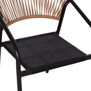 Garden dining set of 5 pieces Adam HM10727.03 metal chairs and table 110X60 cm. black
