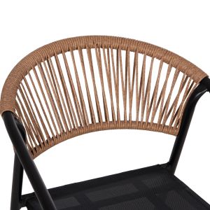 Garden dining set of 5 pieces Adam HM10727.03 metal chairs and table 110X60 cm. black