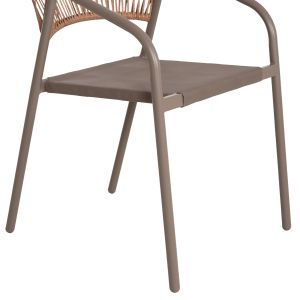 Garden dining set of 5 pieces Adam HM10727.04 metal chairs and table 110X60 cm. champagne color