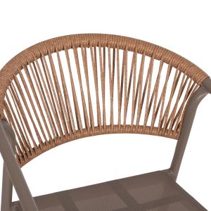 Garden dining set of 5 pieces Adam HM10727.04 metal chairs and table 110X60 cm. champagne color