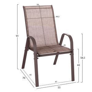 5-piece garden dining set Leofer HM21009 dining table and 4 chairs - brown