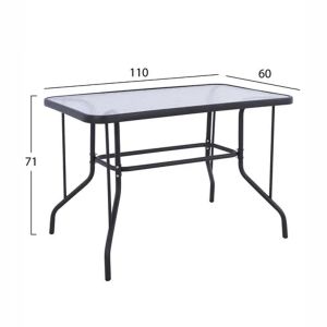 5-piece garden dining set Leone HM10835.01 metal chairs and table 110X60 cm. gray