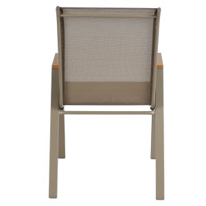 5-piece garden dining set Leone HM10835.04 metal chairs and table 110X60 cm. champagne color