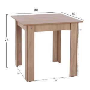 DINING ROOM SET 3 PIECES KELVIN HM21376 SQUARE TABLE IN SONAMA OAK - 2 DINING CHAIRS IN BLACK