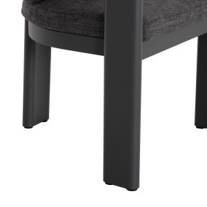 Outdoor dining set 6 seats Cerrig SM10851.01 aluminum - sintered stone - olefin in gray