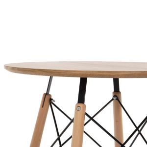 3-PIECE DINING SET TWIST HM21370 ROUND TABLE D60 AND 2 DINING CHAIRS IN CAPPUCCINO COLOR