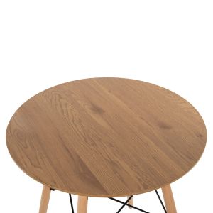 3-PIECE DINING SET TWIST HM21370 ROUND TABLE D60 AND 2 DINING CHAIRS IN CAPPUCCINO COLOR