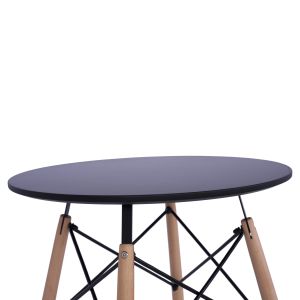 3-PIECE DINING SET TWIST HM21371 ROUND TABLE D60 AND 2 DINING CHAIRS IN BLACK