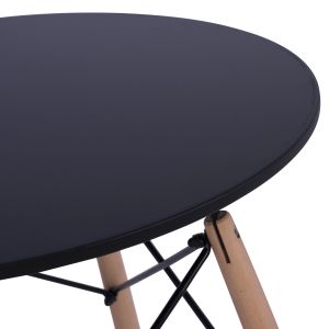 3-PIECE DINING SET TWIST HM21371 ROUND TABLE D60 AND 2 DINING CHAIRS IN BLACK