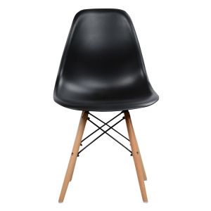 3-PIECE DINING SET TWIST HM21371 ROUND TABLE D60 AND 2 DINING CHAIRS IN BLACK