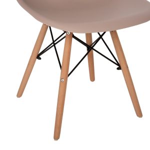 3-PIECE DINING SET TWIST HM21374 ROUND TABLE D80 AND 2 DINING CHAIRS IN CAPPUCCINO COLOR