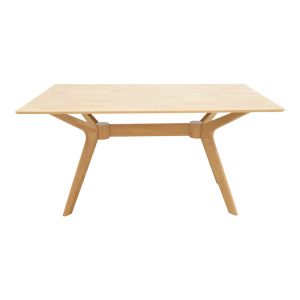 Raffles 5-piece table and chair set, rubber wood with natural polyrattan 150x90x76cm