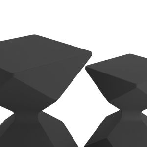 Set of 2 side tables Zander SM10719.01 aluminum in gray 40X40 cm. and 32X32 cm.