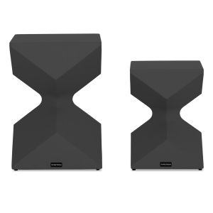 Set of 2 side tables Zander SM10719.01 aluminum in gray 40X40 cm. and 32X32 cm.