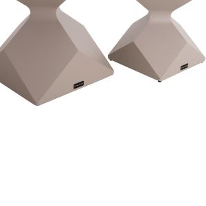 Set of 2 side tables Zander SM10719.04 aluminum in beige 40X40 cm. and 32X32 cm.