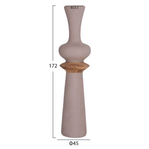 Комплект от 3 декоративни подови вази Nebula HM21139.03 фибър цимент - тиково дърво