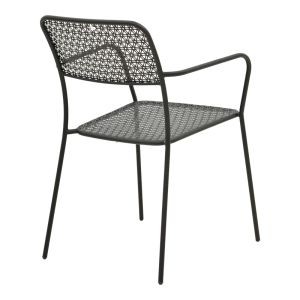 Set of 3 federal pieces Moraja, black metal, 70x70x73 cm