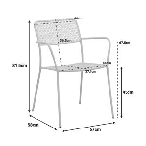 Set of 3 federal pieces Moraja, black metal, 70x70x73 cm