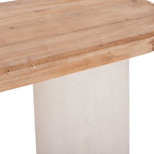 Santorini console HM18338 fir table top with MDF base in pure white color 150X35X82HCM.