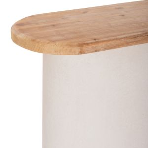 Santorini console HM18338 fir table top with MDF base in pure white color 150X35X82HCM.