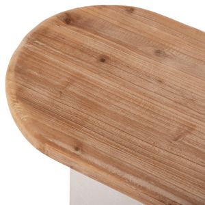 Santorini console HM18338 fir table top with MDF base in pure white color 150X35X82HCM.