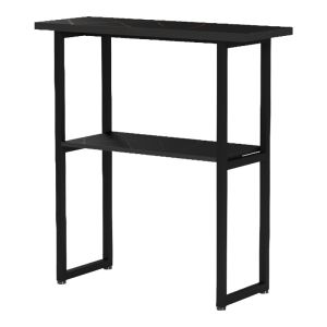 Solain console with black marble effect - black metal 79x29x85cm