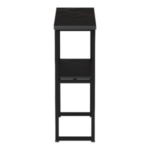 Solain console with black marble effect - black metal 79x29x85cm