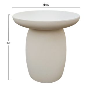 Round garden coffee table Hikari HM6593.02 beige fiber cement Φ46X48 cm.