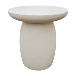 Round garden coffee table Hikari HM6593.02 beige fiber cement Φ46X48 cm.