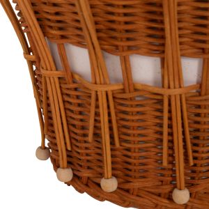 ROUND SIDE TABLE PERRAL HM18164.02S FIBER CEMENT IN WHITE COLOR - NATURAL RATTAN - D42X36HCM.