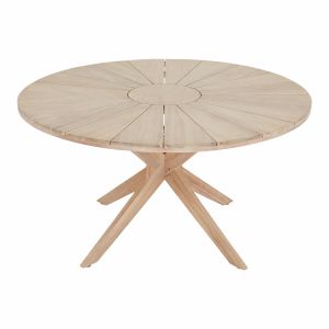 Round dining table Corten HM6443 acacia wood in natural color Φ140X75 cm.