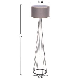 Lamp Hue HM7581.11 metal pole and shade in gray Φ38X144 cm.