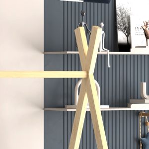 Легло с парапети Munk HM21325 борова дървесина в естествено дърво/бял цвят - с матрак 90X190СМ