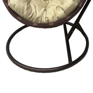 Nest swing with base Cungo metal brown-brown rattan with beige cushion 125x105x195cm