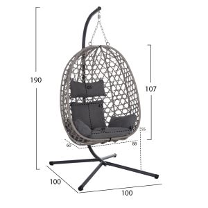 CRAB-NEST NESTA HM6468.01 GREY METAL (STEEL) &amp;amp; PEARL 100X100X190CM.